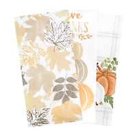 Ritz Leaves Pumpkin 3-pc. Kitchen Towel Set