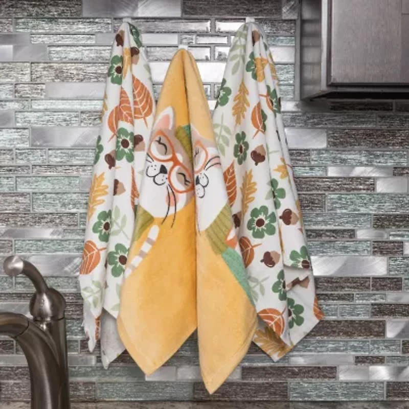 Ritz Autumn Cat 3-pc. Kitchen Towel Set