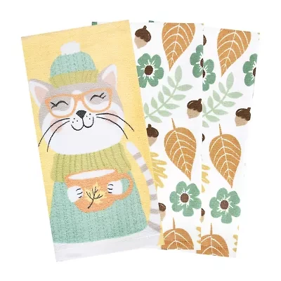 Ritz Autumn Cat 3-pc. Kitchen Towel Set