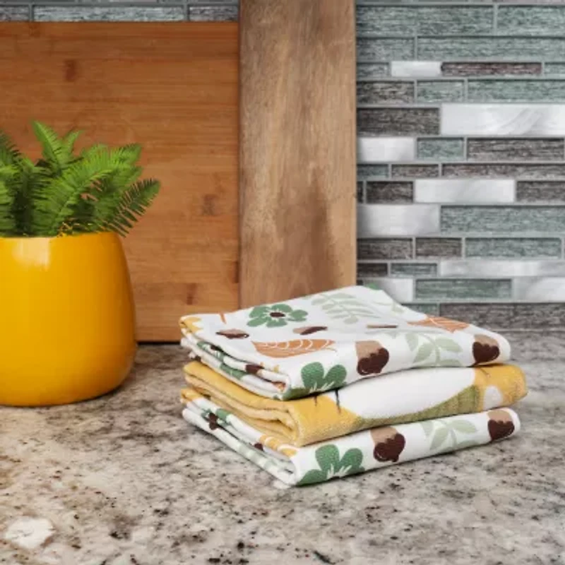 Ritz Autumn Cat 3-pc. Kitchen Towel Set