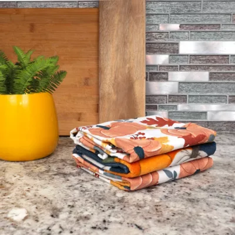 Ritz Grateful Pumpkin 3-pc. Kitchen Towel Set