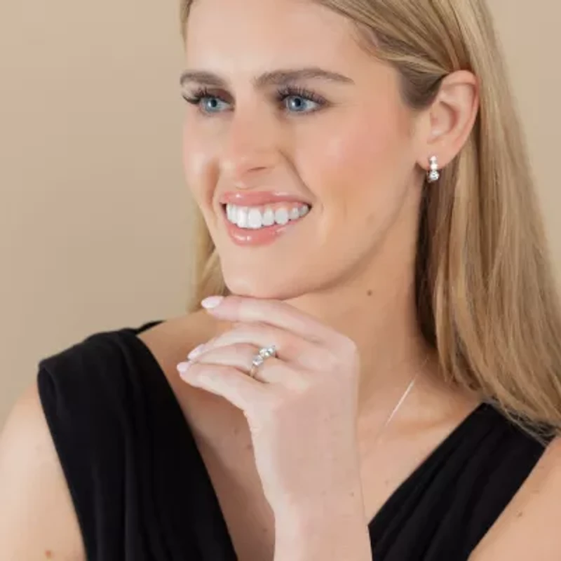 Floating Diamonds (F / Vs2) Womens 3 CT. T.W. Lab Grown White Diamond 14K Gold 3-Stone Engagement Ring