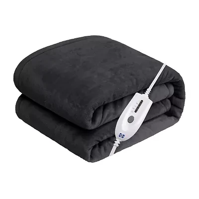 Sealy® Heated Flannel Throw in Beige