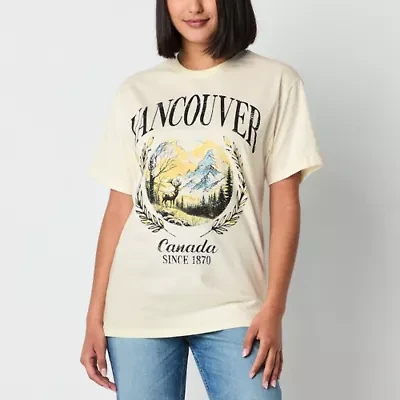Vancouver Boyfriend Tee Womens Crew Neck Short Sleeve Oversized Juniors Graphic T-Shirt