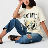 Vancouver Boyfriend Tee Womens Crew Neck Short Sleeve Oversized Juniors Graphic T-Shirt