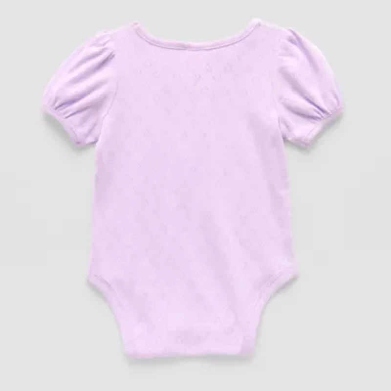 Okie Dokie Baby Girls Round Neck Short Sleeve Bodysuit