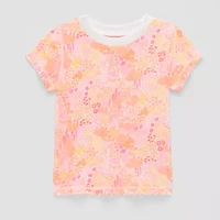 Okie Dokie Toddler Girls Round Neck Short Sleeve Adaptive Regular Fit Graphic T-Shirt