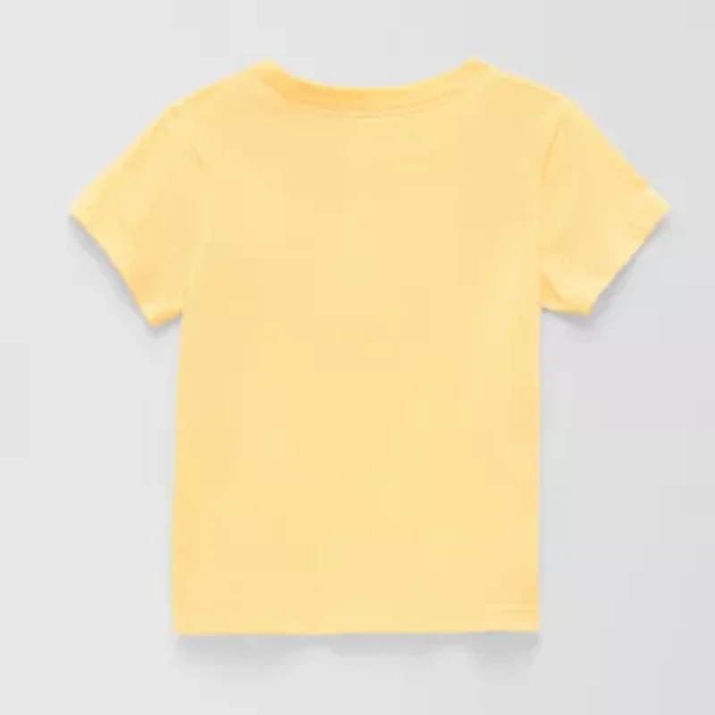 Okie Dokie Toddler Girls Round Neck Short Sleeve Adaptive Regular Fit Graphic T-Shirt