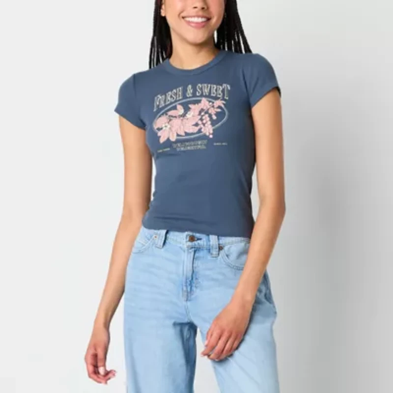 Arizona Baby Tee Womens Crew Neck Short Sleeve Juniors T-Shirt