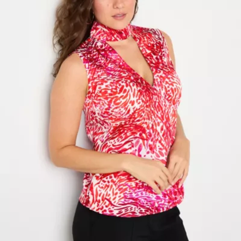 Bold Elements Womens Mock Neck Long Sleeve Wrap Shirt