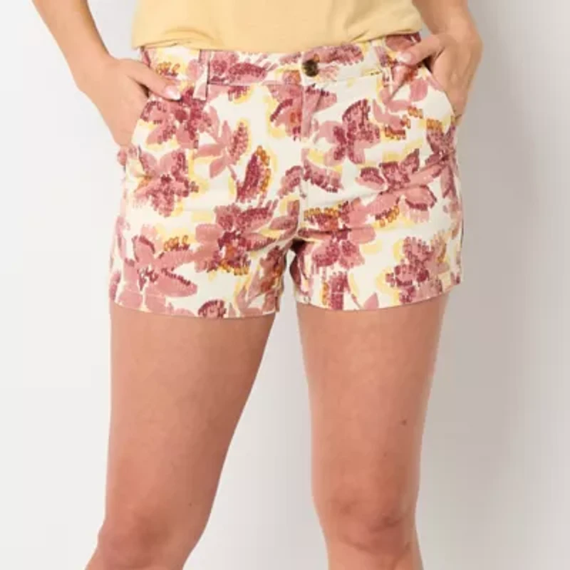 a.n.a Womens 3 1/2" Mid Rise Chino Short