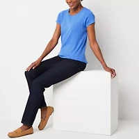 St. John's Bay Womens Crew Neck Short Sleeve T-Shirt