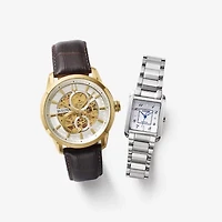 Bulova Sutton Mens Brown Leather Strap Watch 97a138