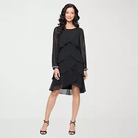 S. L. Fashions Womens Long Sleeve Shift Dress