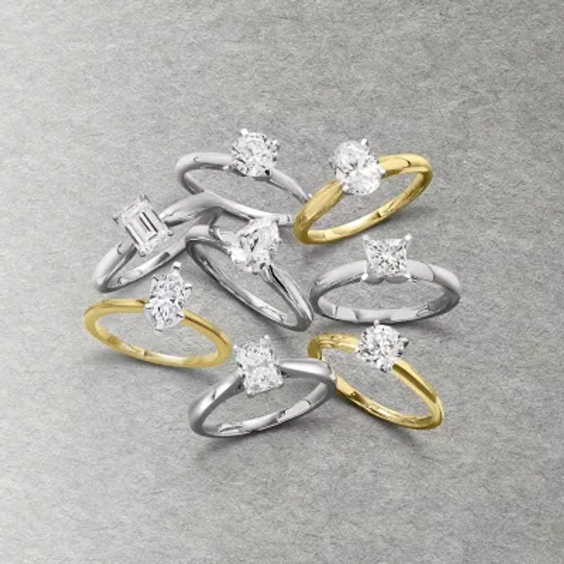 (G / Si2) Womens 1 CT. Lab Grown White Diamond 10K Gold Round Solitaire Engagement Ring