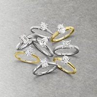 (G / Si2) Womens 1 CT. Lab Grown White Diamond 10K Gold Round Solitaire Engagement Ring