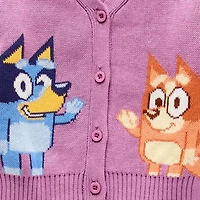 Happy Threads Toddler Girls V Neck Long Sleeve Button Bluey Cardigan