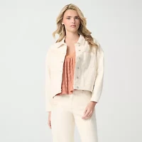 JS Jessica Simpson Womens Denim Embroidered Lightweight Jacket