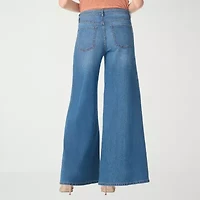 JS Jessica Simpson Womens High Rise Stretch Fabric Wide Leg Jean