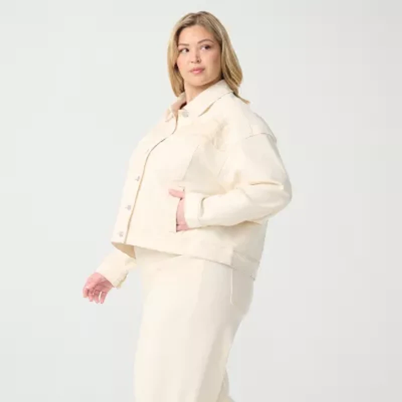 JS Jessica Simpson Womens Plus Embroidered Lightweight Jacket