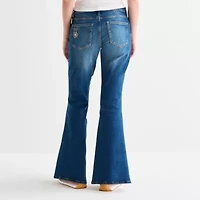Arizona Womens Juniors Low Rise Stretch Fabric Flare Leg Jean