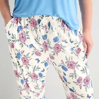 Liz Claiborne Womens V-Neck Short Sleeve 2-pc. Plus Pajama Sets