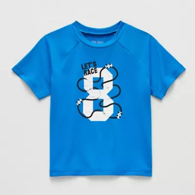 Okie Dokie Active Mesh Toddler & Little Boys Round Neck Short Sleeve Relaxed Fit Graphic T-Shirt