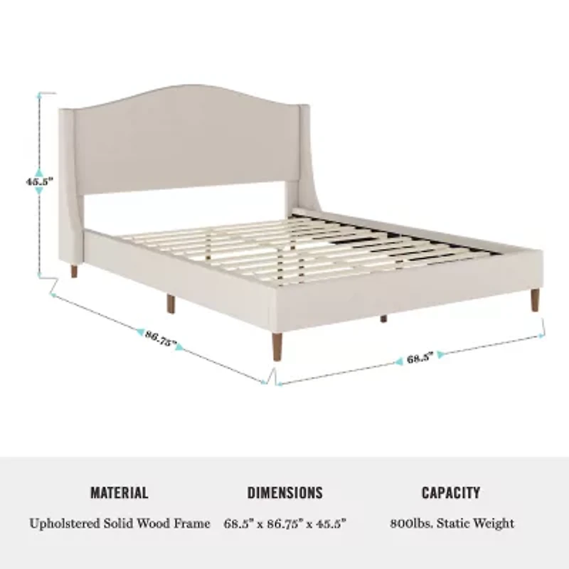 Martha Stewart Amelia Upholstered Platform Bed