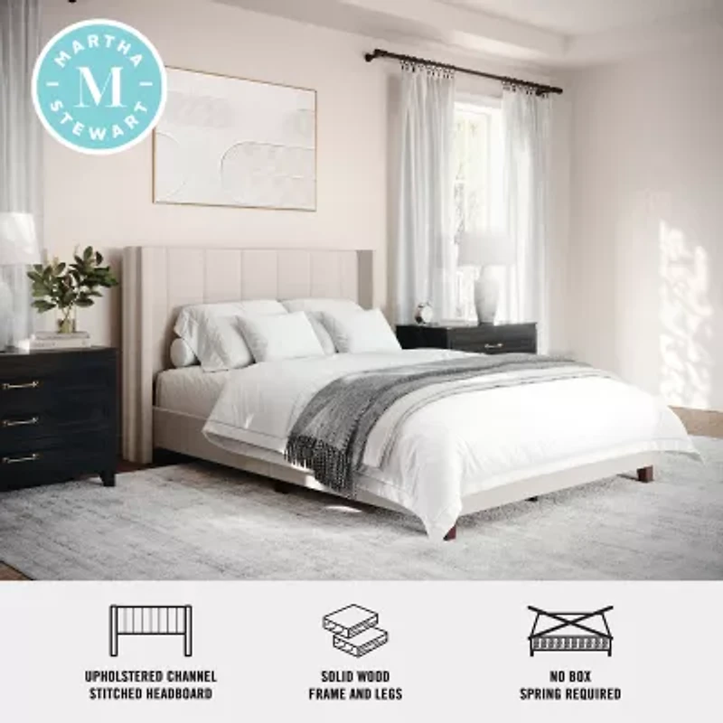Martha Stewart Kay Upholstered Platform Bed