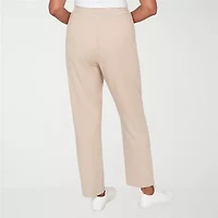 Alfred Dunner Comfort And Joy Womens Straight Mid Rise Pull-On Pant