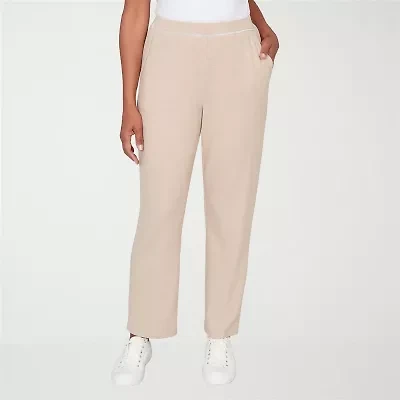 Alfred Dunner Comfort And Joy Womens Straight Mid Rise Pull-On Pant