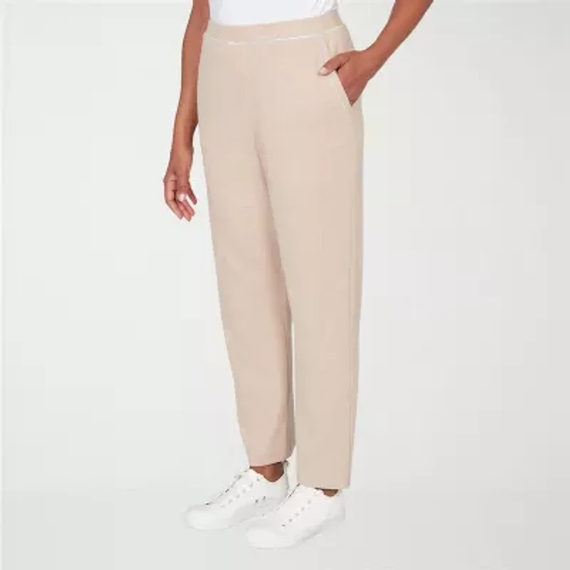 Alfred Dunner Comfort And Joy Womens Straight Mid Rise Pull-On Pant