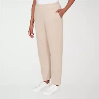Alfred Dunner Comfort And Joy Womens Straight Mid Rise Pull-On Pant