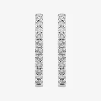 (I, I2) Womens 1 CT. T.W. Lab Grown White Diamond 10K Gold 22.5mm Circle Hoop Earrings