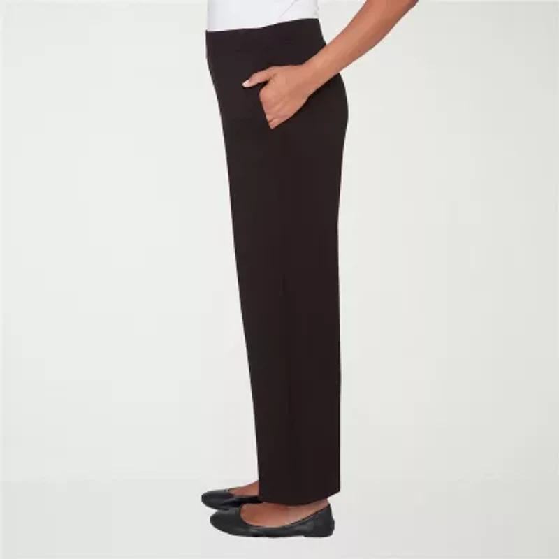 Alfred Dunner Seville Womens Straight Mid Rise Pull-On Pant