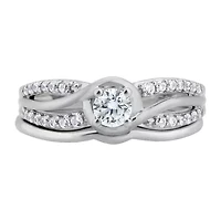 Womens 1/2 CT. T.W. Natural White Diamond 10K Gold Round Bridal Set