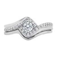 Womens 1/2 CT. T.W. Natural White Diamond 10K Gold Bridal Set