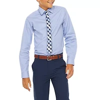 Van Heusen Little & Big Kid Boys Long Sleeve Point Collar Shirt + Tie Set