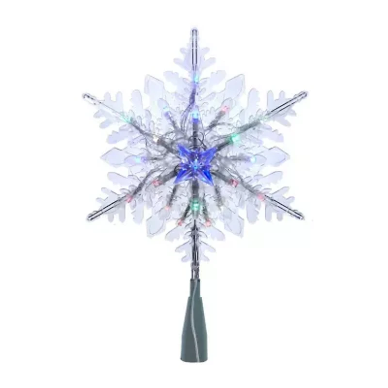 Kurt Adler 20-Light 10-Inch Clear Snowflake Treetop with Color-Changing RGB LED Bulbs