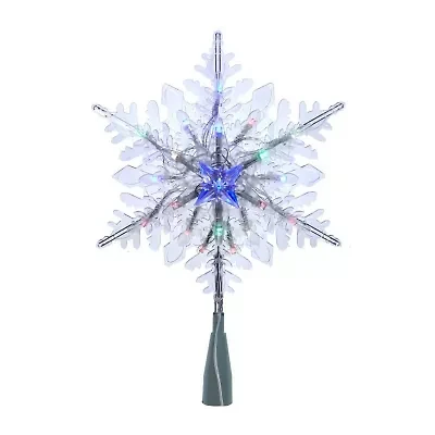 Kurt Adler 20-Light 10-Inch Clear Snowflake Treetop with Color-Changing RGB LED Bulbs