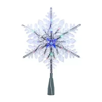 Kurt Adler 20-Light 10-Inch Clear Snowflake Treetop with Color-Changing RGB LED Bulbs