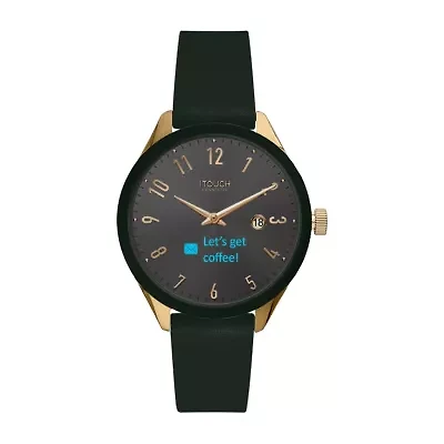 iTouch Connected for Women: Gold Case with Olive Leather Strap Hybrid Smartwatch (38mm) 13914G-51-D22