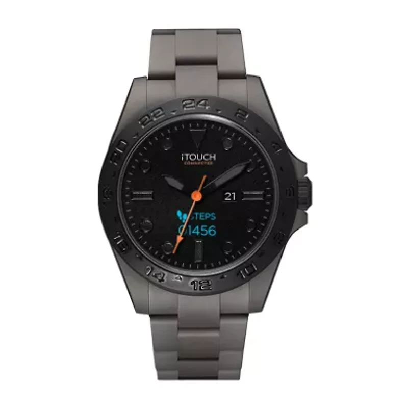 iTouch Connected for Men: Gray Case with Gray Acrylic Strap Hybrid Smartwatch (42mm) 50182GY-51-G04
