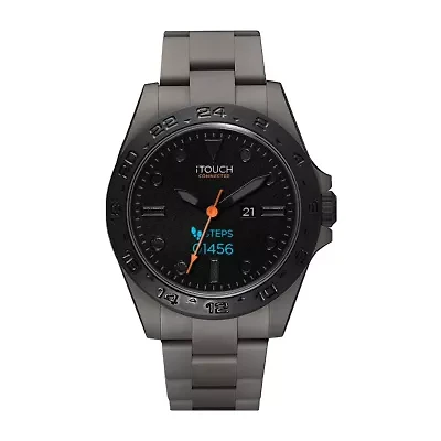 iTouch Connected for Men: Gray Case with Gray Acrylic Strap Hybrid Smartwatch (42mm) 50182GY-51-G04