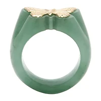 7MM Genuine Jade 14Kor 10K Gold Butterfly Band