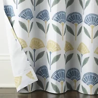 Home Expressions Allister Print Fan Floral Grommet Top Energy Saving 100% Blackout Single Curtain Panel