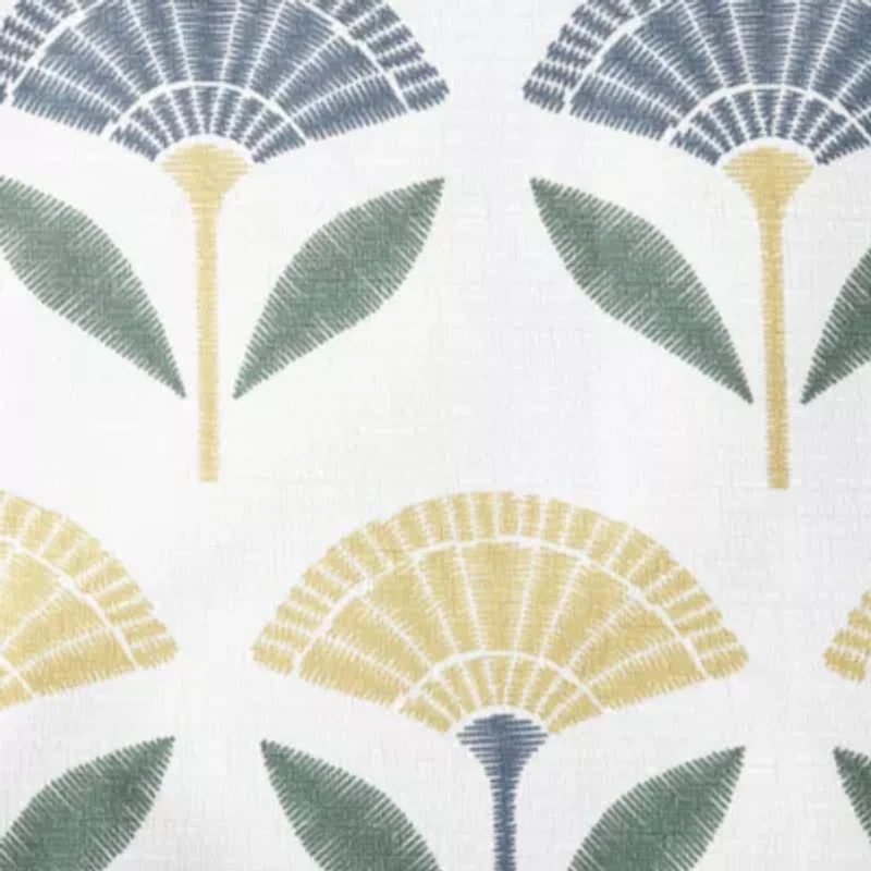 Home Expressions Allister Print Fan Floral Grommet Top Energy Saving 100% Blackout Single Curtain Panel
