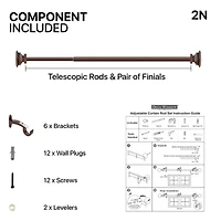 Deco Window 2-Pack Basics Square 1 Curtain Rod