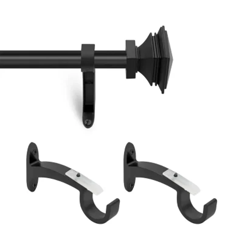 Deco Window 2-Pack Basics Square 1 Curtain Rod