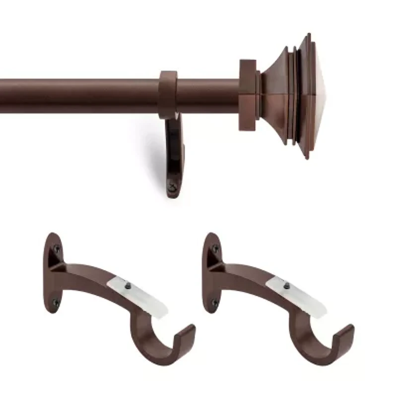 Deco Window 2-Pack Basics Square 1 Curtain Rod